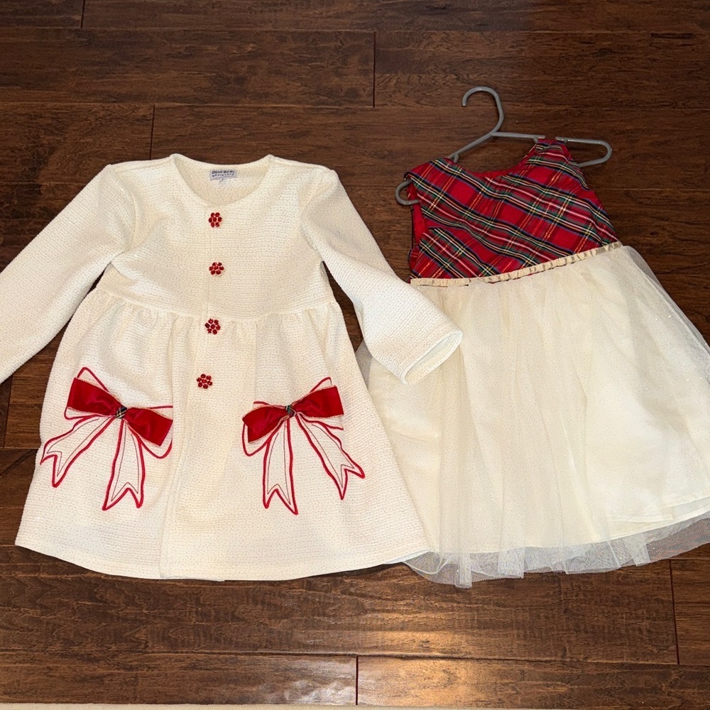 White and Red Holiday Dress Set